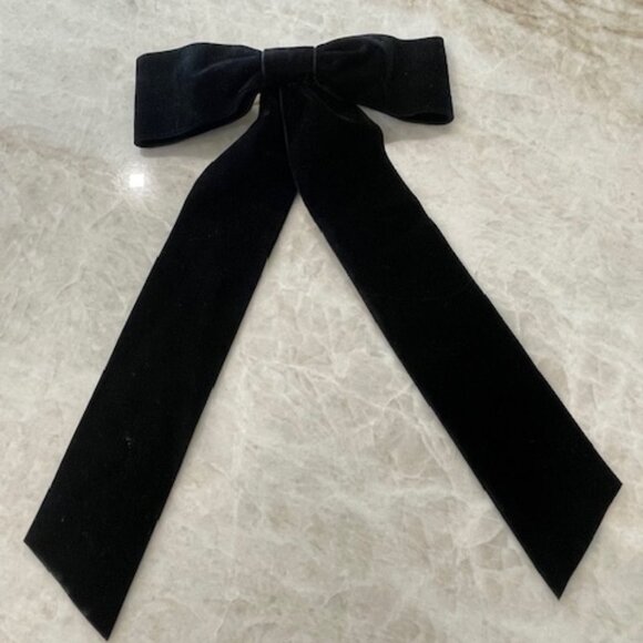 J.Crew Black Velvet Bow - Picture 1 of 4